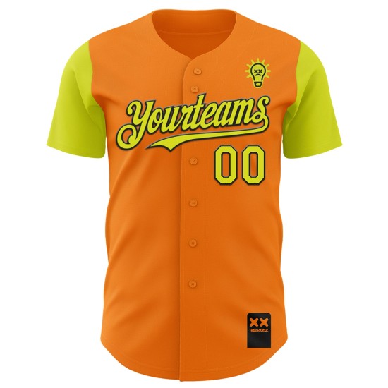 Bay Custom Jersey Authentieke Bad Neon Revzzz Oranje Idee Baseball 3D Geel-Zwart Bay Custom Jersey Authentieke Bad Neon Revzzz Oranje Idee Baseball 3D Geel-Zwart