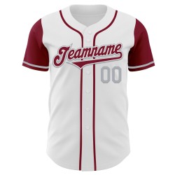Jersey Tone Custom Crimson-Gray Baseball White Authentic Two Jersey Tone Custom Crimson-Gray Baseball White Authentic Two