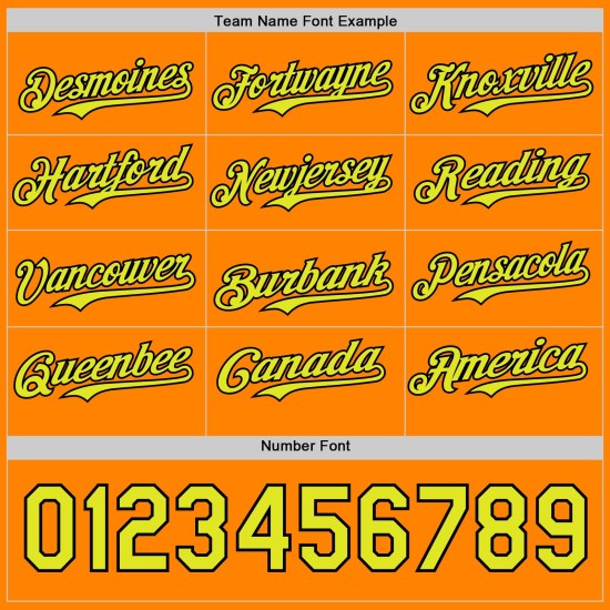 Bay Custom Jersey Authentieke Bad Neon Revzzz Oranje Idee Baseball 3D Geel-Zwart Bay Custom Jersey Authentieke Bad Neon Revzzz Oranje Idee Baseball 3D Geel-Zwart