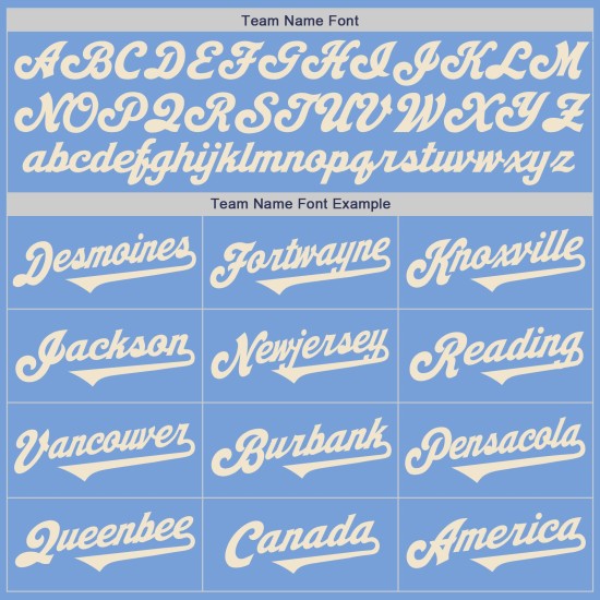 Lichte aangepaste jersey-toon crème honkbal twee authentieke blauwe Lichte aangepaste jersey-toon crème honkbal twee authentieke blauwe