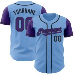 Paars-zwart shirt op maat gemaakt Two Light Authentic Baseball Blue Paars-zwart shirt op maat gemaakt Two Light Authentic Baseball Blue