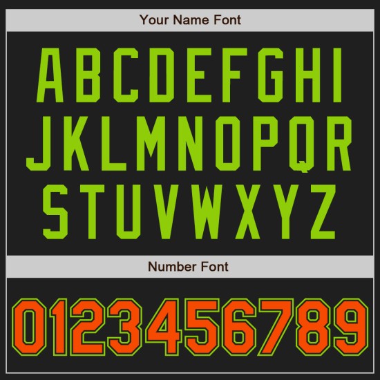 Zwart Groen Custom Authentic Jersey Oranje-Neon Twee Honkbaltonen Zwart Groen Custom Authentic Jersey Oranje-Neon Twee Honkbaltonen