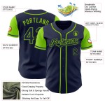 Marineblauw Neon Baseball Authentic Two Tone Groen Jersey Aangepast Marineblauw Neon Baseball Authentic Two Tone Groen Jersey Aangepast