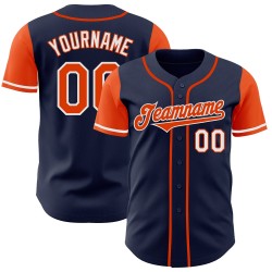 Tone Jersey Navy Two Orange-White Authentic Custom Baseball Tone Jersey Navy Two Orange-White Authentic Custom Baseball