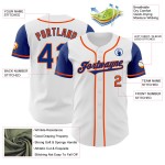 Custom Royal-Orange Tone Jersey Authentic Two Baseball White Custom Royal-Orange Tone Jersey Authentic Two Baseball White