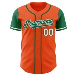 Kelly Tone Baseball Oranje Groen-Wit Jersey Authentieke Twee Aangepaste Kelly Tone Baseball Oranje Groen-Wit Jersey Authentieke Twee Aangepaste