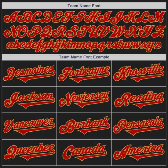 Goud Jersey Zwart Rood-Oude Baseball Tone Custom Twee Authentieke