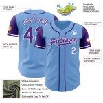 Baseball Blue Two Custom Tone Authentic Lichtpaars-Wit Jersey Baseball Blue Two Custom Tone Authentic Lichtpaars-Wit Jersey