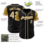 Tone Gold Cream-Old Baseball Jersey Custom Two Black Authentic Tone Gold Cream-Old Baseball Jersey Custom Two Black Authentic