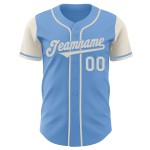 Lichte aangepaste jersey-toon crème honkbal twee authentieke blauwe Lichte aangepaste jersey-toon crème honkbal twee authentieke blauwe