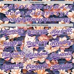 Honkbal Paars-Wit Wit Synthetisch Authentiek Cat 3D Zwart Lotus Aangepast Jersey Honkbal Paars-Wit Wit Synthetisch Authentiek Cat 3D Zwart Lotus Aangepast Jersey