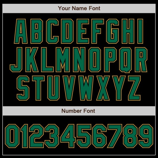 Baseball Custom Kelly Black Jersey Authentiek Goud Groen-Oud Baseball Custom Kelly Black Jersey Authentiek Goud Groen-Oud