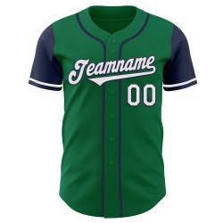 Wit-marineblauw Jersey Tone Authentic Custom Kelly Baseball Green Two
