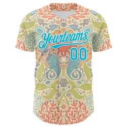 3D Lakes Custom Emi Baseball Seahorse Blauw-Wit Symphony Bee Jersey Crème Authentiek 3D Lakes Custom Emi Baseball Seahorse Blauw-Wit Symphony Bee Jersey Crème Authentiek