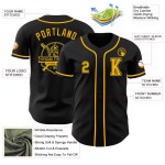 Jersey Zwart Custom Goud Authentieke Baseball Jersey Zwart Custom Goud Authentieke Baseball
