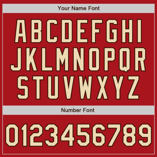 Crèmebruin op maat gemaakt shirt, authentieke honkbalkleur, rood, twee Crèmebruin op maat gemaakt shirt, authentieke honkbalkleur, rood, twee