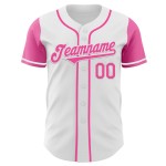 Wit Two Authentic Baseball Jersey Custom Tone Roze Wit Two Authentic Baseball Jersey Custom Tone Roze