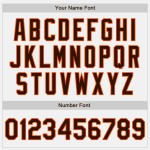 Aangepaste honkbalshirt in wit, authentiek bruin-oranje, twee kleuren Aangepaste honkbalshirt in wit, authentiek bruin-oranje, twee kleuren