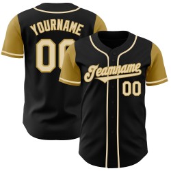 Tone Gold Cream-Old Baseball Jersey Custom Two Black Authentic Tone Gold Cream-Old Baseball Jersey Custom Two Black Authentic