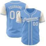 Lichte aangepaste jersey-toon crème honkbal twee authentieke blauwe Lichte aangepaste jersey-toon crème honkbal twee authentieke blauwe