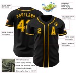 Jersey Zwart Custom Goud Authentieke Baseball Jersey Zwart Custom Goud Authentieke Baseball