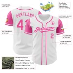 Wit Two Authentic Baseball Jersey Custom Tone Roze Wit Two Authentic Baseball Jersey Custom Tone Roze