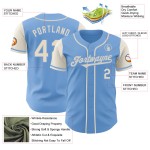 Lichte aangepaste jersey-toon crème honkbal twee authentieke blauwe Lichte aangepaste jersey-toon crème honkbal twee authentieke blauwe