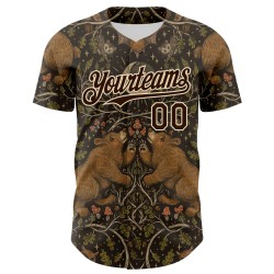 Moonlight Jersey Custom Bruin 3D Woodland Authentieke Crème Emi Bee Baseball