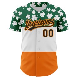 St. Shamrock Jersey Authentieke 3D Dag Honkbal Oranje Patrick's Groen Aangepast Kelly Zwart-Bay