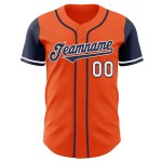 Tone Orange Authentieke Custom Baseball Two Navy-Wit Jersey Tone Orange Authentieke Custom Baseball Two Navy-Wit Jersey