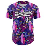 Plant Jersey Hawaii Tropisch Paars Custom 3D Baseball Authentiek Wit-Zwart Plant Jersey Hawaii Tropisch Paars Custom 3D Baseball Authentiek Wit-Zwart