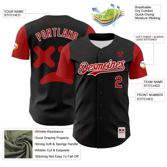 Revzzz Rood-Wit Baseball Da Revzzz Jersey Authentieke Custom Zwarte 3D Revzzz Rood-Wit Baseball Da Revzzz Jersey Authentieke Custom Zwarte 3D