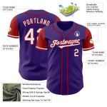 Tone Baseball Wit-Rood Twee Authentieke Jersey Custom Paars Tone Baseball Wit-Rood Twee Authentieke Jersey Custom Paars