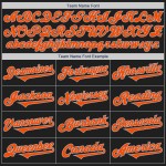 Twee zwarte tinten authentiek honkbalshirt op maat oranje-grijs Twee zwarte tinten authentiek honkbalshirt op maat oranje-grijs