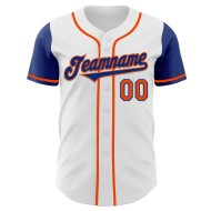 Custom Royal-Orange Tone Jersey Authentic Two Baseball White Custom Royal-Orange Tone Jersey Authentic Two Baseball White