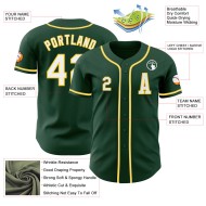 Authentieke Baseball Jersey Custom Groen Wit-Geel Authentieke Baseball Jersey Custom Groen Wit-Geel