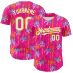 Deep Tiger 3D Oranje Honkbal Tropisch Wit-Bay Aangepast Dier Roze Hawaii Jersey Authentiek Deep Tiger 3D Oranje Honkbal Tropisch Wit-Bay Aangepast Dier Roze Hawaii Jersey Authentiek