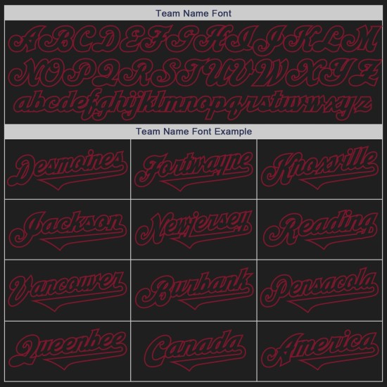 Crimson Baseball Black Tone Jersey Twee authentieke aangepaste Crimson Baseball Black Tone Jersey Twee authentieke aangepaste