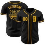 Jersey Zwart Custom Goud Authentieke Baseball Jersey Zwart Custom Goud Authentieke Baseball