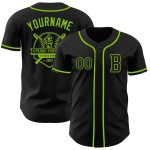 Jersey Baseball Groen Authentiek Zwart Neon Aangepast Jersey Baseball Groen Authentiek Zwart Neon Aangepast