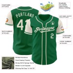 Authentiek groen Kelly Tone Custom Two Baseball Cream-shirt Authentiek groen Kelly Tone Custom Two Baseball Cream-shirt