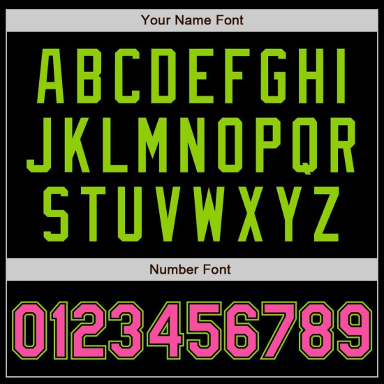 Jersey Custom Groen Roze-Neon Zwart Honkbal Authentiek Jersey Custom Groen Roze-Neon Zwart Honkbal Authentiek