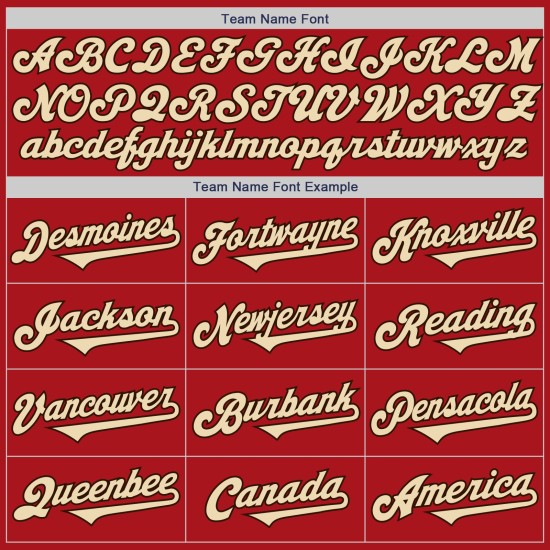 Crèmebruin op maat gemaakt shirt, authentieke honkbalkleur, rood, twee Crèmebruin op maat gemaakt shirt, authentieke honkbalkleur, rood, twee