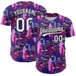 Plant Jersey Hawaii Tropisch Paars Custom 3D Baseball Authentiek Wit-Zwart Plant Jersey Hawaii Tropisch Paars Custom 3D Baseball Authentiek Wit-Zwart