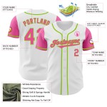 Jersey Authentic Custom Groen Wit Roze-Neon Twee Honkbaltoon Jersey Authentic Custom Groen Wit Roze-Neon Twee Honkbaltoon