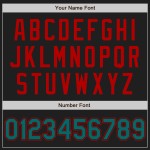 Jersey Authentic Custom Tone Two Teal-Red Baseball Black Jersey Authentic Custom Tone Two Teal-Red Baseball Black