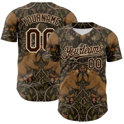 Moonlight Jersey Custom Bruin 3D Woodland Authentieke Crème Emi Bee Baseball