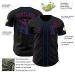 Zwart op maat gemaakt authentiek honkbal Royal-Red-shirt Zwart op maat gemaakt authentiek honkbal Royal-Red-shirt