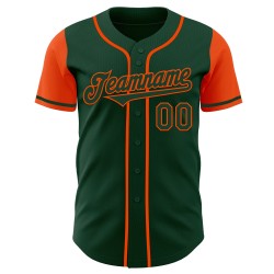 Honkbal Groen Oranje Authentieke Tweekleurige Jersey Aangepast