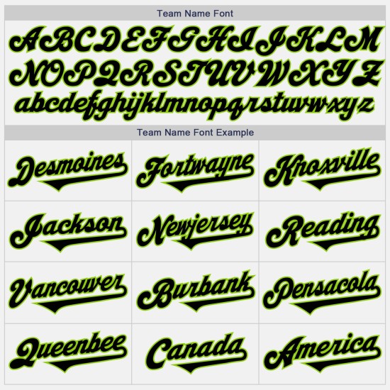 Jersey Baseball Tone Groen Twee Wit Aangepast Authentiek Zwart-Neon Jersey Baseball Tone Groen Twee Wit Aangepast Authentiek Zwart-Neon